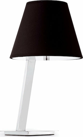 Faro Barcelona Metal Lampă de masă pentru Soclu E27 cu Abajur Negru și Bază Alb