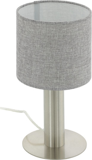 Eglo Concessa Metal Table Lamp for Socket E27 with Gray Shade and Silver Base