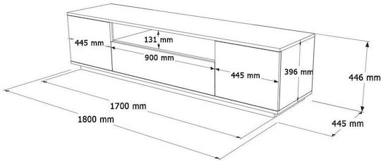 Έπιπλο TV Επιδαπέδιο Λευκό 180x45x45εκ. Έπιπλο TV Επιδαπέδιο Λευκό 180x45x45εκ.