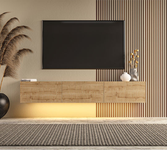 TV Stand with LED Lighting Synthetic Wood M150xD31xH29cm
