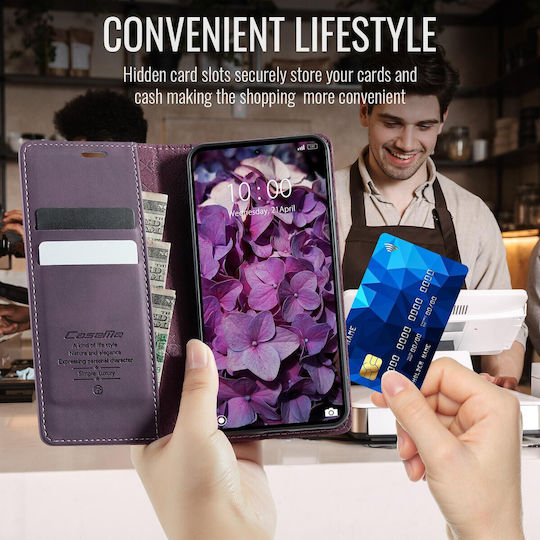 Caseme Retro Book Δερματίνης Μωβ (Redmi Note 15 Pro 5G)