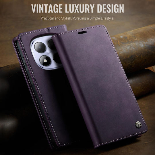 Caseme Retro Book Δερματίνης Μωβ (Redmi Note 15 Pro 5G)