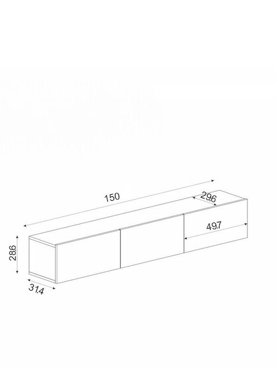 TV-Ständer mit LED-Beleuchtung aus Spanplatte M150xT31xH29cm