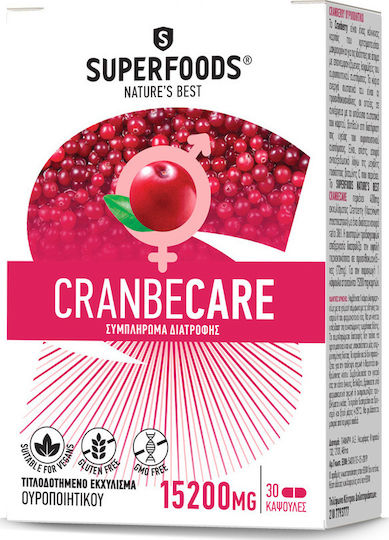 Superfoods Cranbecare 400mg 30 κάψουλες