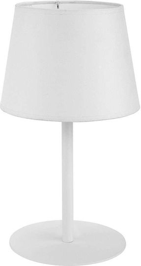 TK Lighting Maja Tischlampe für Fassung E27 mit Weiß Schirm und Basis