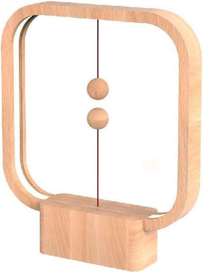 Allocacoc Heng Balance Lamp Square Lemn Lampă de masă cu Abajur Bej și Bază