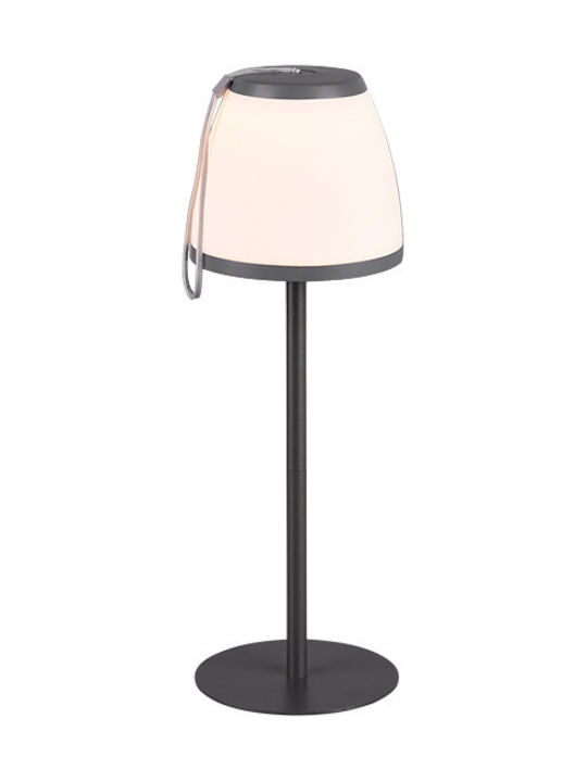 Trio Lighting Domingo Plastic Table Lamp LED with White Shade and Black Base
