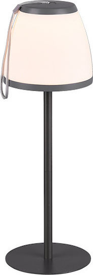 Trio Lighting Domingo Plastic Table Lamp LED with White Shade and Black Base