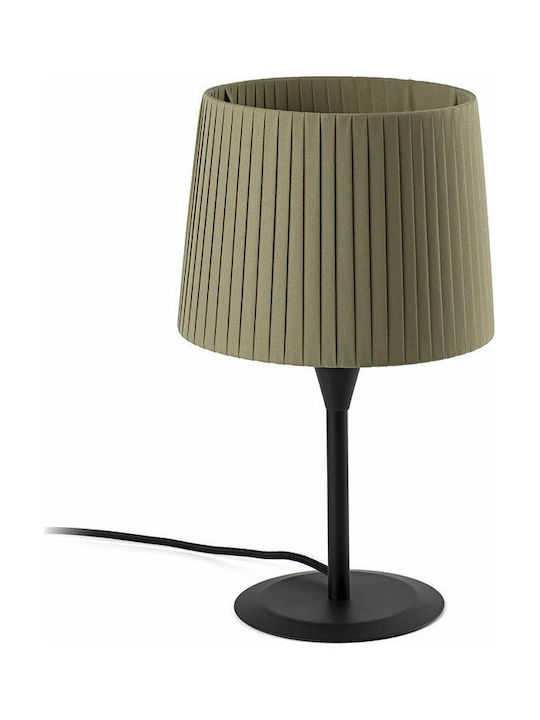Faro Barcelona Samba Metal Table Lamp for Socket E27 with Green Shade and Black Base