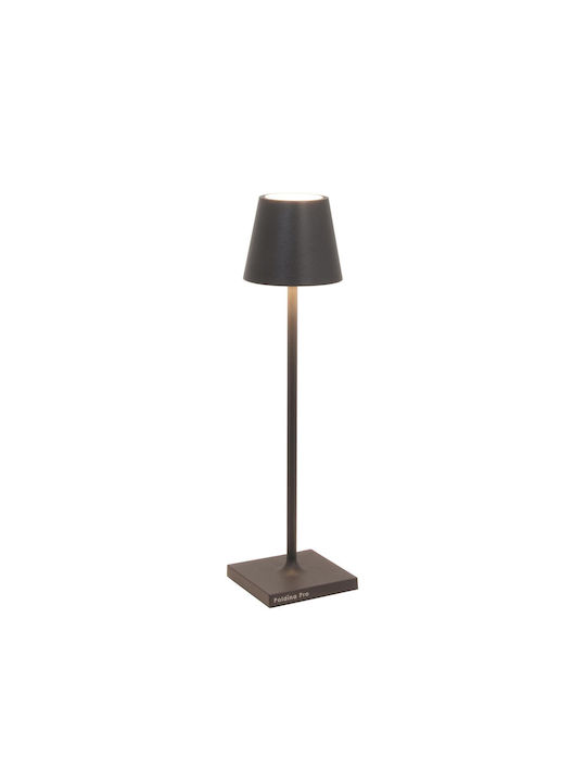 Zafferano Poldina Metall Tischlampe LED mit Schwarz Schirm und Basis