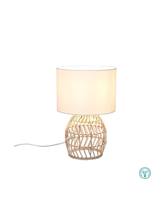 Trio Lighting Rike Vintage Πορτατίφ για Ντουί E27 με Μπεζ Καπέλο και Βάση