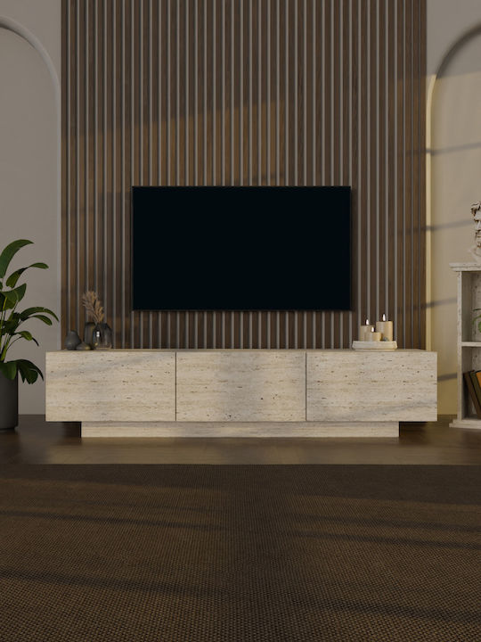 TV Stand with LED Lighting Ecru L130xD30xH45cm