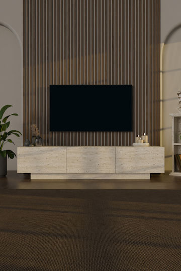 TV Stand with LED Lighting Ecru L130xD30xH45cm