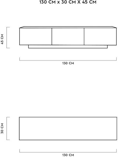 TV Stand with LED Lighting Ecru L130xD30xH45cm