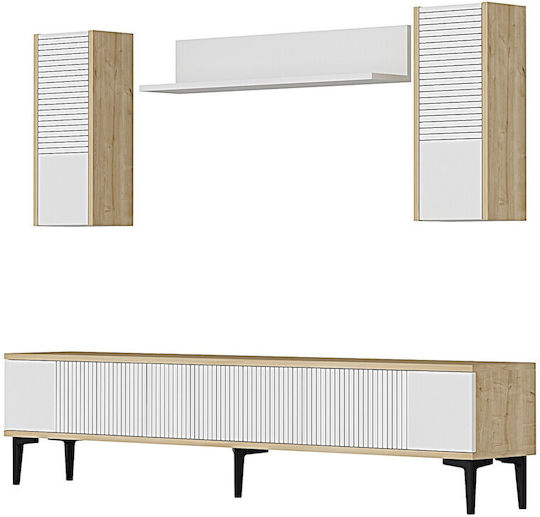 Έπιπλο TV Επιδαπέδιο Λευκή 180x30x41εκ. Έπιπλο TV Επιδαπέδιο Λευκή 180x30x41εκ.