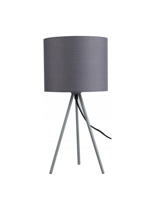 H&S H&S Wood Table Lamp for Socket E14 with Gray Shade and Base