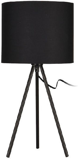H&S H&S Wood Table Lamp for Socket E14 with Black Shade and Base