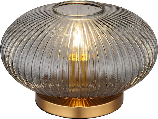 Globo Lighting Πορτατίφ με Γκρι Καπέλο και Χρυσή Βάση Globo Lighting Πορτατίφ με Γκρι Καπέλο και Χρυσή Βάση