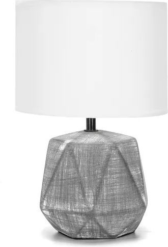 Aigostar Ceramică Lampă de masă pentru Soclu E14 cu Abajur Alb și Bază Gri
