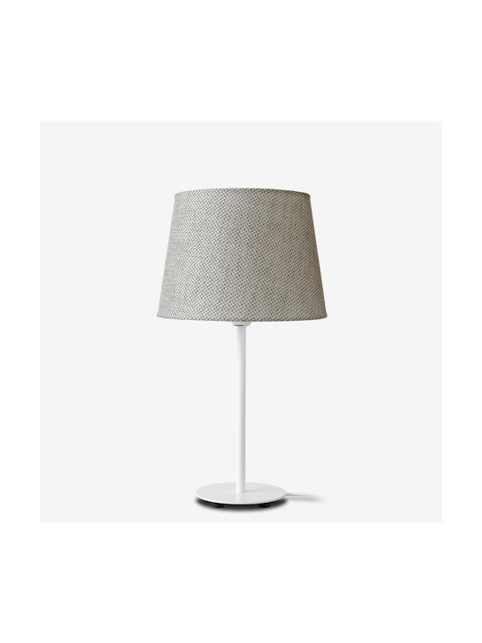 Veis Metal Table Lamp for Socket E14 with Beige Shade and White Base