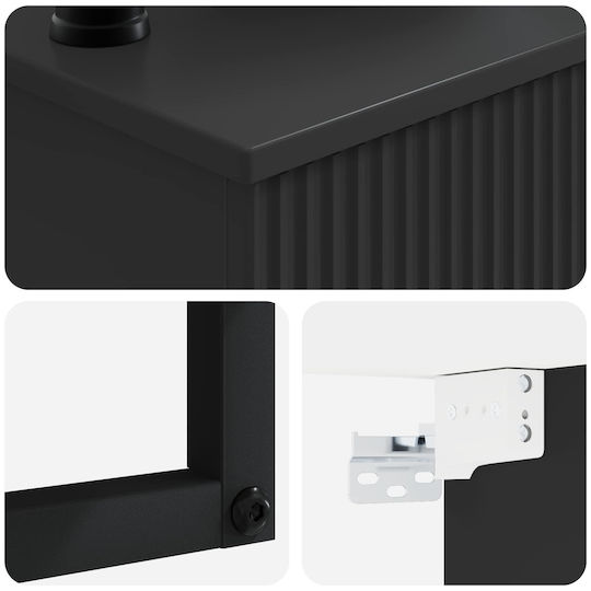 vidaXL Bathroom Vanity Unit with Sink M53xD35xH39cm Black