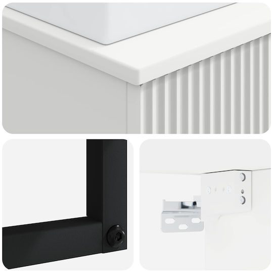 vidaXL Bathroom Vanity Unit With Sink L40xD41xH39cm White