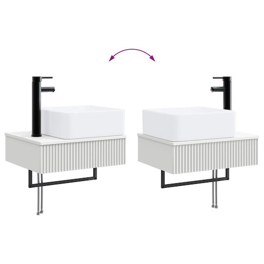 vidaXL Păg Bancă cu Lavoar M50xA41xÎ39cm Alb