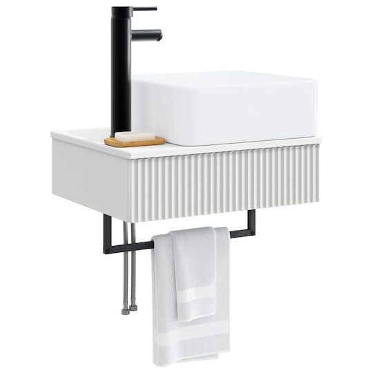 vidaXL Păg Bancă cu Lavoar M50xA41xÎ39cm Alb