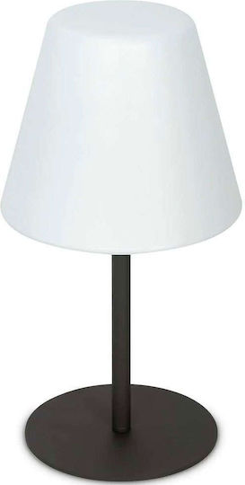 Ideal Lux Metall Tischlampe für Fassung E27 mit Schwarz Schirm und Basis