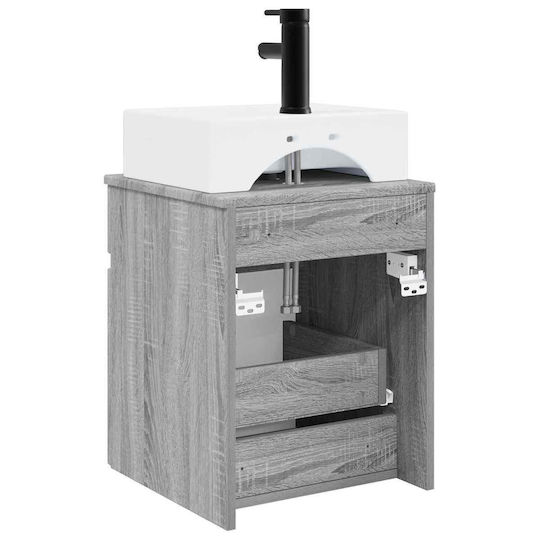vidaXL Badezimmer Waschtisch-Einheit M39xB41xH62.5cm Grau