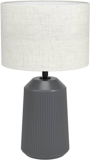 Eglo Ceramică Lampă de masă pentru Soclu E27 cu Abajur Alb și Bază Gri Eglo Ceramică Lampă de masă pentru Soclu E27 cu Abajur Alb și Bază Gri
