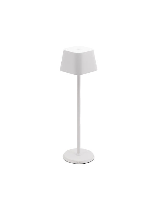 ArteLibre Georgina Metall Tischlampe LED mit Weiß Schirm und Basis