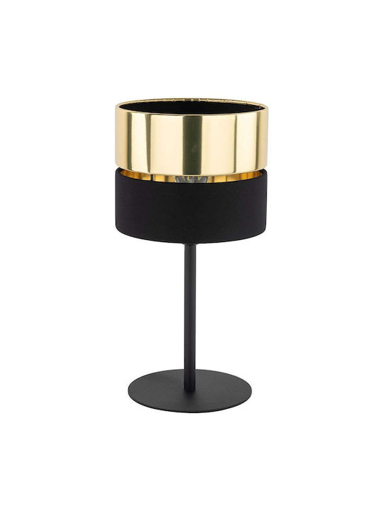 TK Lighting Hilton Table Lamp for Socket E27 with Gold Shade and Black Base