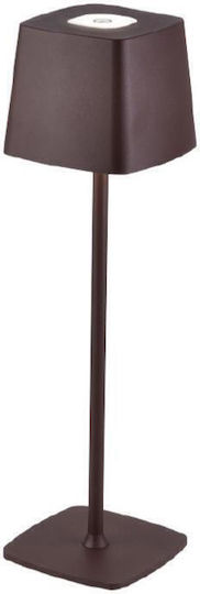 Inlight Metal Table Lamp LED with Brown Shade and Base