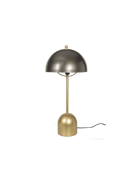 Zaros Metall Tischlampe mit Bronze Schirm und Gold Basis