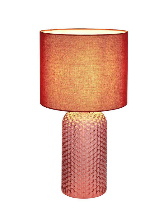 Globo Lighting Glass Table Lamp for Socket E27 with Red Shade and Base