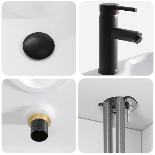 vidaXL Vanity Unit with Sink M39xD41xH62.5cm White