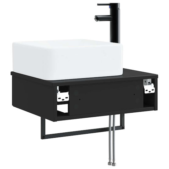 vidaXL Badezimmer Waschtisch-Einheit M50xB41xH39cm Schwarz