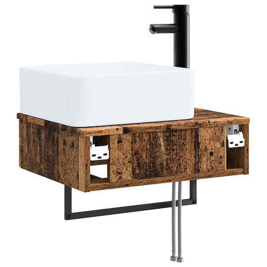 vidaXL Bathroom Vanity Unit with Sink L53xW35xH39cm Brown