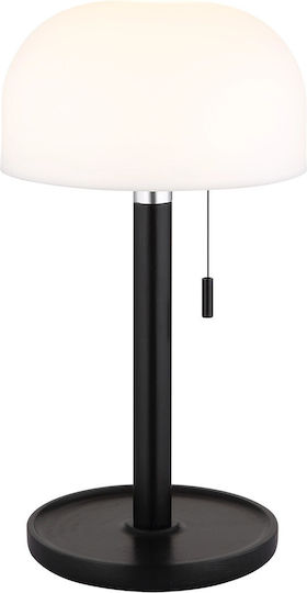 Globo Lighting Πορτατίφ με Λευκό Καπέλο και Μαύρη Βάση
