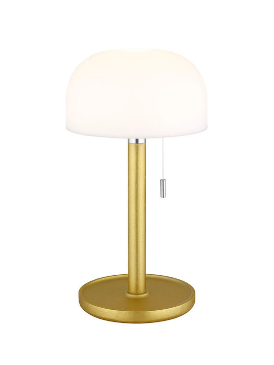 Globo Lighting Table Lamp with White Shade and Gold Base