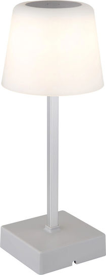 Globo Lighting Πορτατίφ LED με Λευκό Καπέλο και Ασημί Βάση