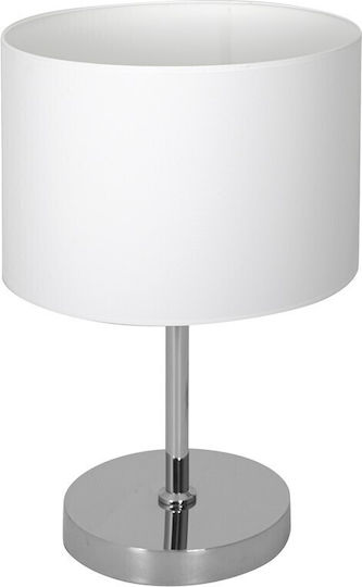 Eko Light Υφασμάτινο Πορτατίφ για Ντουί E27 με Λευκό Καπέλο και Βάση