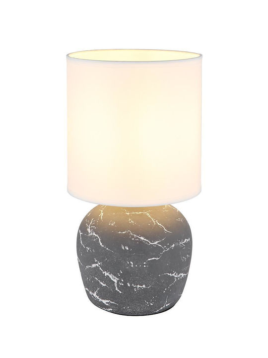 Globo Lighting Plastic Table Lamp for Socket E14 with Gray Shade and Base