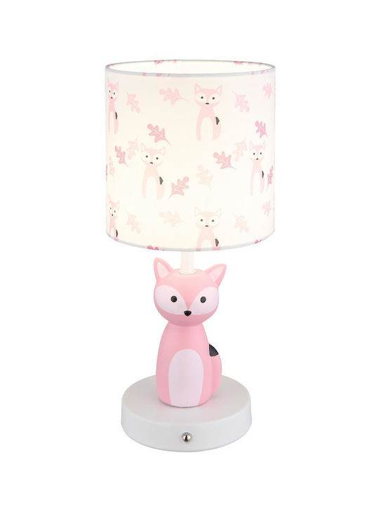 Globo Lighting Metal Table Lamp LED with Pink Shade and Base