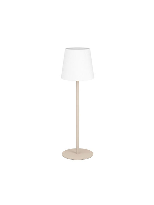 Eglo Table Lamp for Socket E14 with White Shade and Beige Base
