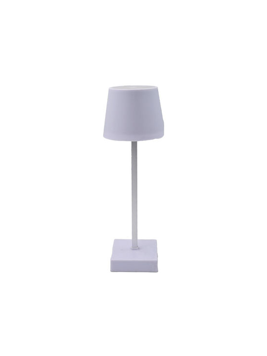 Klikareto Tischlampe LED mit Weiß Schirm und Basis