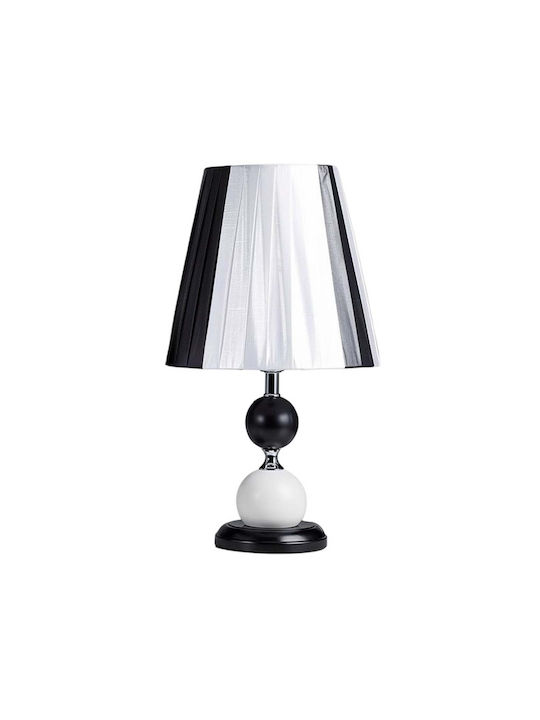 Avizar E27 Base Led Table Lamp Dimmer Fabric Lampshade Black White