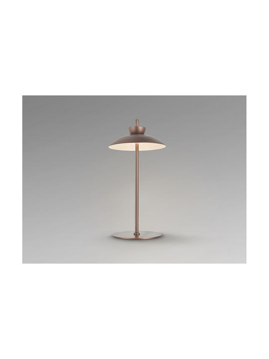 Dark Metal Table Lamp LED with Bronze Shade and Base