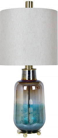 Lampă de Masă din Sticlă Vega Irizantă 1440 27x27x50y